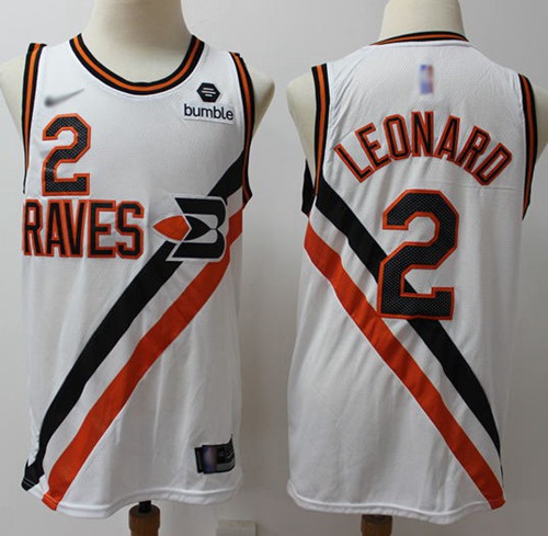 Personalized Clippers #2 Kawhi Leonard White Basketball Swingman Hardwood Classics Jersey