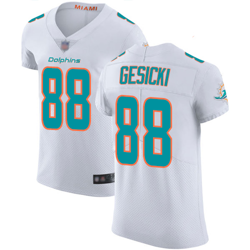 Personalized Dolphins #88 Mike Gesicki White Men’s Stitched Football Untouchable Elite Jersey