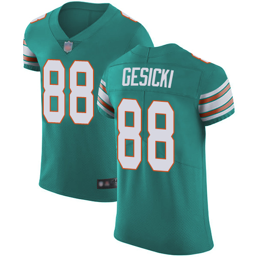 Personalized Dolphins #88 Mike Gesicki Aqua Green Alternate Men’s Stitched Football Untouchable Elite Jersey