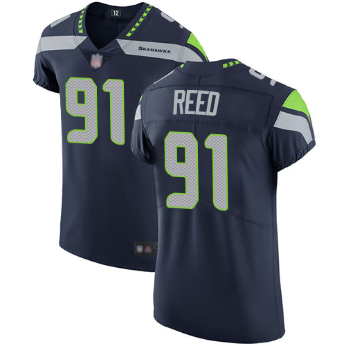 Personalized Seahawks #91 Jarran Reed Steel Blue Team Color Men’s Stitched Football Untouchable Elite Jersey