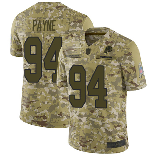 Personalized Redskins #94 Da’Ron Payne Camo Youth Stitched Football Limited 2018 Salute to Service Jersey