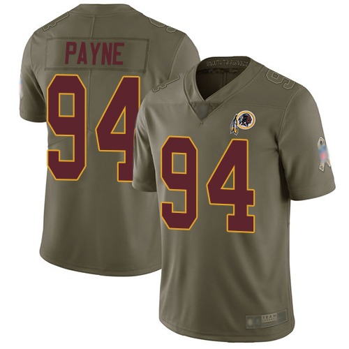 Personalized Redskins #94 Da’Ron Payne Olive Youth Stitched Football Limited 2017 Salute to Service Jersey