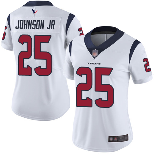 Personalized Texans #25 Duke Johnson Jr White Women’s Stitched Football Untouchable Limited Jersey