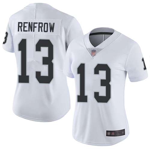 Personalized Raiders #13 Hunter Renfrow White Women’s Stitched Football Untouchable Limited Jersey