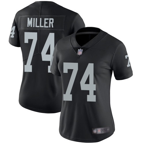 Personalized Raiders #74 Kolton Miller Black Team Color Women’s Stitched Football Untouchable Limited Jersey