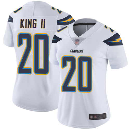 Personalized Chargers #20 Desmond King II White Women’s Stitched Football Untouchable Limited Jersey