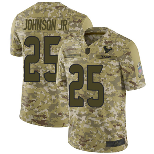 Personalized Texans #25 Duke Johnson Jr Camo Men’s Stitched Football Limited 2018 Salute To Service Jersey