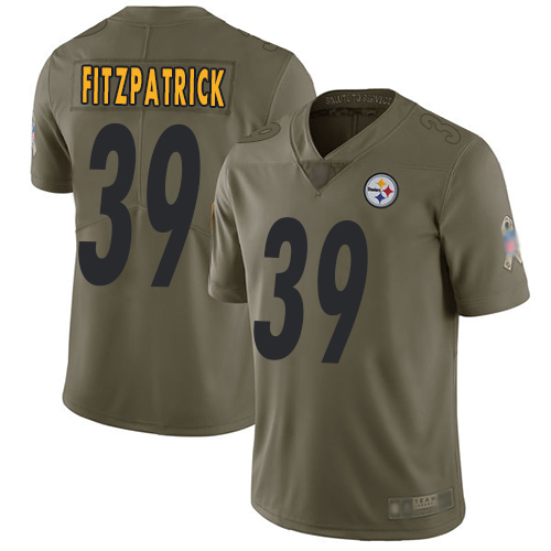 Personalized Steelers #39 Minkah Fitzpatrick Olive Men’s Stitched Football Limited 2017 Salute To Service Jersey