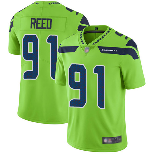 Personalized Seahawks #91 Jarran Reed Green Men’s Stitched Football Limited Rush Jersey