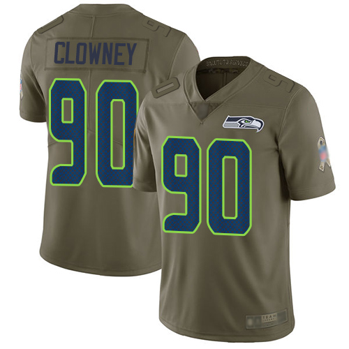 Personalized Seahawks #90 Jadeveon Clowney Olive Men’s Stitched Football Limited 2017 Salute to Service Jersey