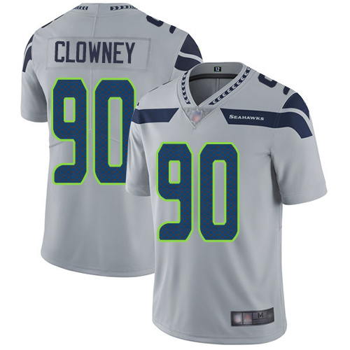 Personalized Seahawks #90 Jadeveon Clowney Grey Alternate Men’s Stitched Football Untouchable Limited Jersey