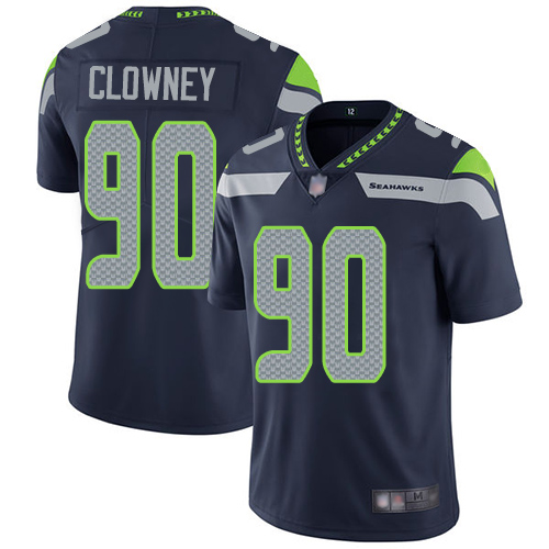 Personalized Seahawks #90 Jadeveon Clowney Steel Blue Team Color Men’s Stitched Football Untouchable Limited Jersey