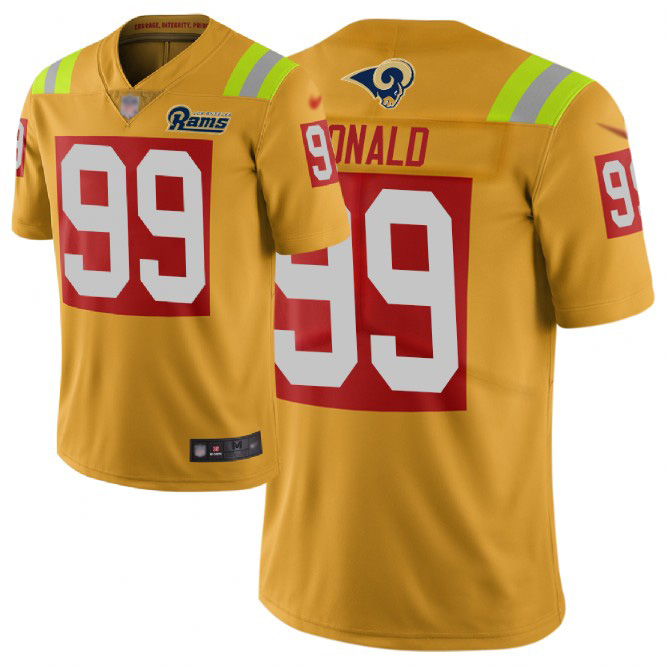 Personalized Rams #99 Aaron Donald Gold Men’s Stitched Football Limited City Edition Jersey