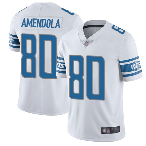 Personalized Lions #80 Danny Amendola White Men’s Stitched Football Untouchable Limited Jersey
