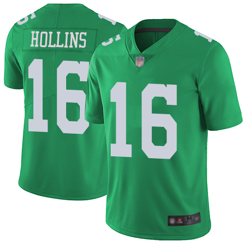 Personalized Eagles #16 Mack Hollins Green Men’s Stitched Football Limited Rush Jersey