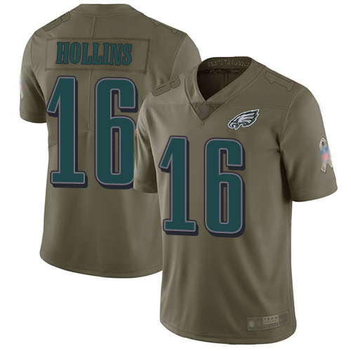 Personalized Eagles #16 Mack Hollins Olive Men’s Stitched Football Limited 2017 Salute To Service Jersey