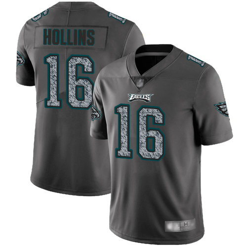 Personalized Eagles #16 Mack Hollins Gray Static Men’s Stitched Football Untouchable Limited Jersey