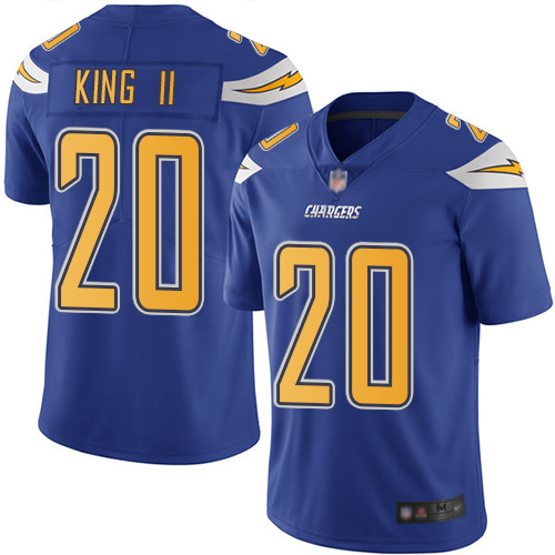 Personalized Chargers #20 Desmond King II Electric Blue Men’s Stitched Football Limited Rush Jersey