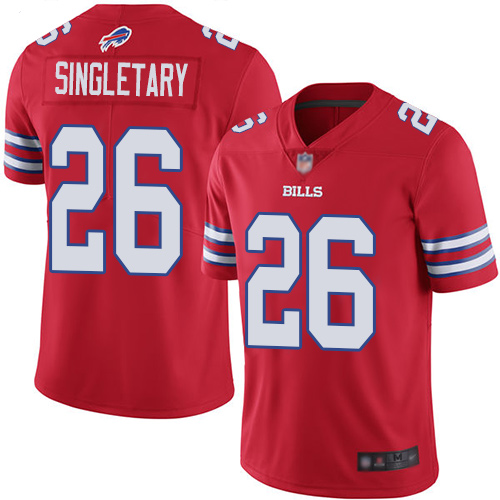 Personalized Bills #26 Devin Singletary Red Men’s Stitched Football Limited Rush Jersey