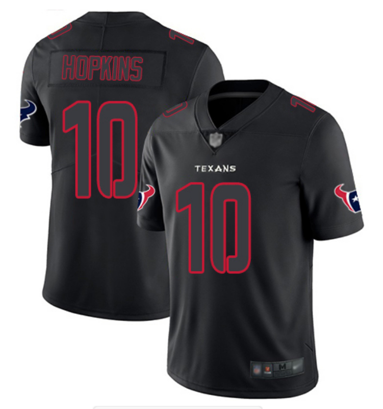 Personalized Texans 10 DeAndre Hopkins Black Impact Rush Limited Jersey