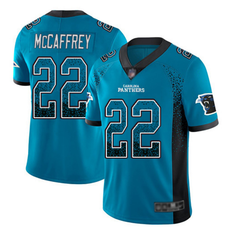 Personalized Panthers 22 Christian McCaffrey Blue Drift Fashion Limited Jersey