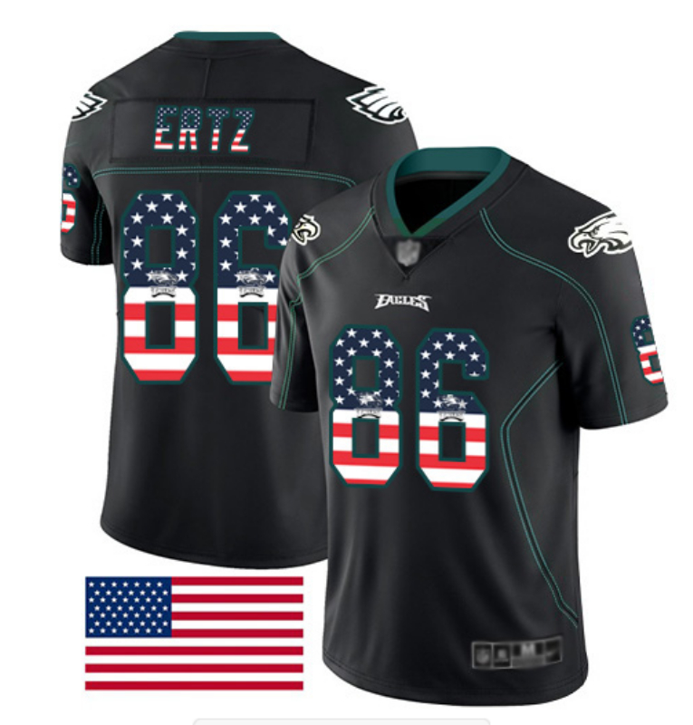 Personalized Eagles 86 Zach Ertz Black USA Flash Fashion Limited Jersey
