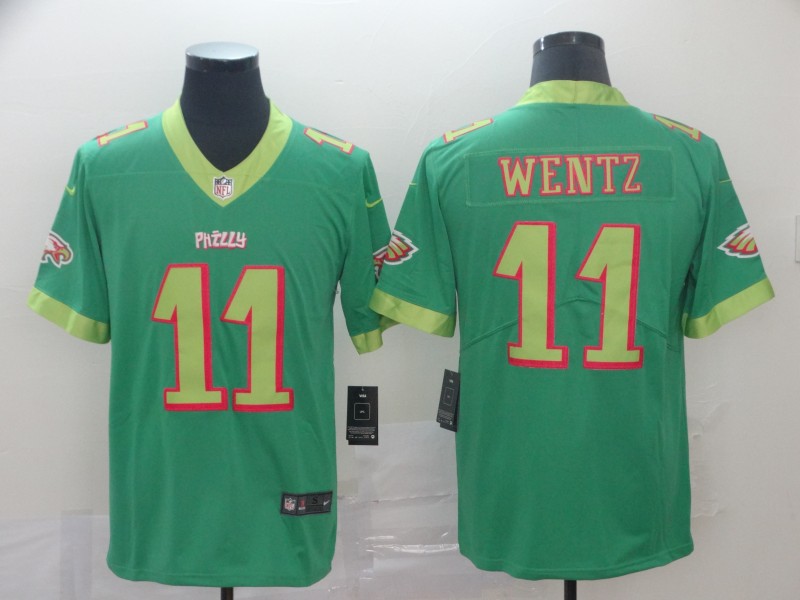 Personalized Eagles 11 Carson Wentz Green City Edition Untouchable Limited Jersey