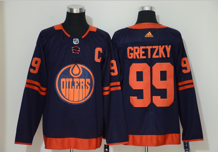 Personalized Oilers 99 Wayne Gretzky Navy 50th Anniversary Jersey