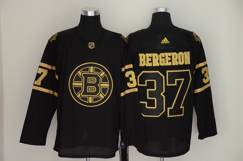 Personalized Bruins 37 Patrice Bergeron Black Gold Jersey
