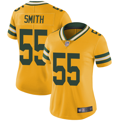 Personalized Packers #55 Za’Darius Smith Yellow Women’s Stitched Football Limited Rush Jersey