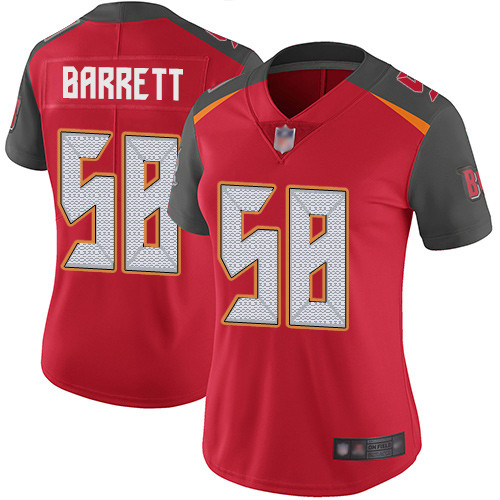 Personalized Buccaneers #58 Shaquil Barrett Red Team Color Women’s Stitched Football Untouchable Limited Jersey