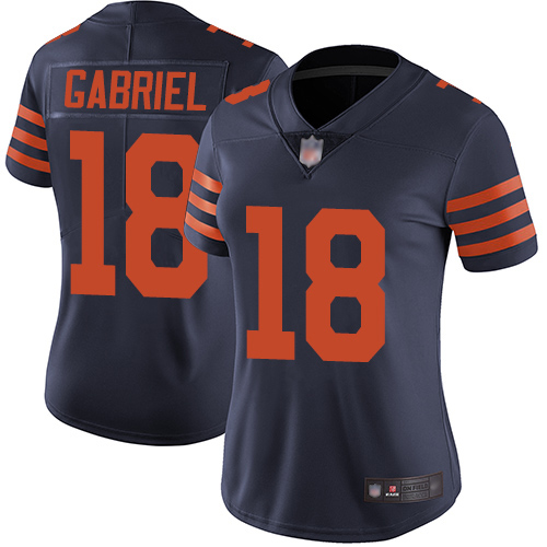 Personalized Bears #18 Taylor Gabriel Navy Blue Alternate Women’s Stitched Football Untouchable Limited Jersey