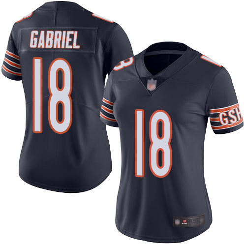 Personalized Bears #18 Taylor Gabriel Navy Blue Team Color Women’s Stitched Football Untouchable Limited Jersey