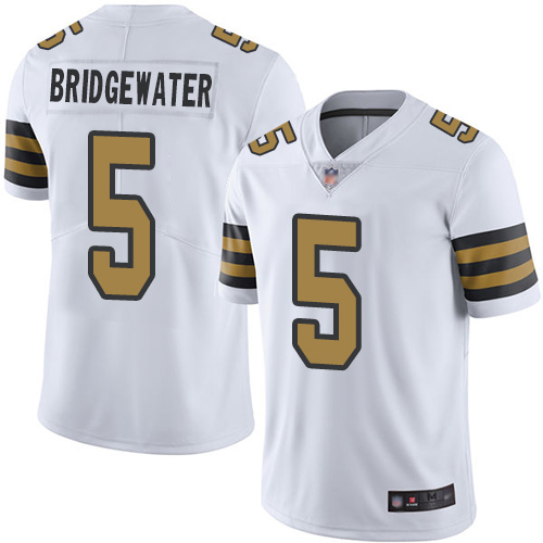 Personalized Saints #5 Teddy Bridgewater White Youth Stitched Football Limited Rush Jersey