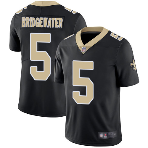 Personalized Saints #5 Teddy Bridgewater Black Team Color Youth Stitched Football Untouchable Limited Jersey