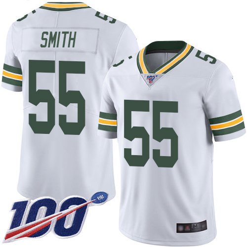 Personalized Packers #55 Za’Darius Smith White Youth Stitched Football 100th Season Limited Jersey