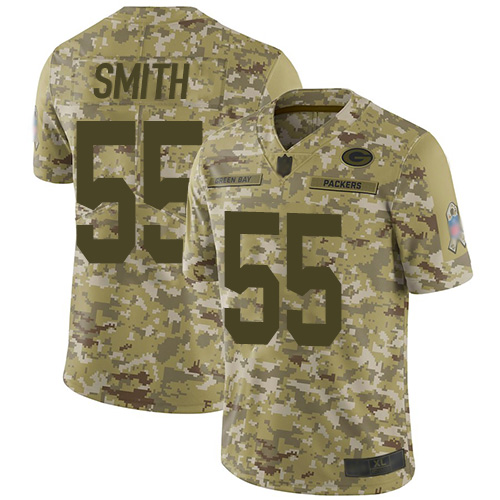 Personalized Packers #55 Za’Darius Smith Camo Youth Stitched Football Limited 2018 Salute to Service Jersey