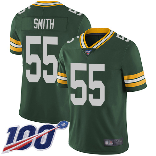 Personalized Packers #55 Za’Darius Smith Green Team Color Youth Stitched Football 100th Season Limited Jersey