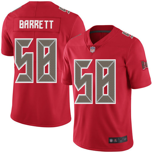 Personalized Buccaneers #58 Shaquil Barrett Red Youth Stitched Football Limited Rush Jersey