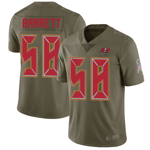 Personalized Buccaneers #58 Shaquil Barrett Olive Youth Stitched Football Limited 2017 Salute to Service Jersey