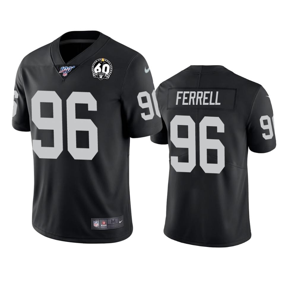 Personalized Raiders 96 Clelin Ferrell Black 100th And 60th Anniversary Untouchable Limited Jersey