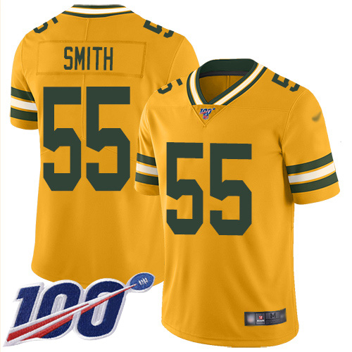 Personalized Packers #55 Za’Darius Smith Gold Men’s Stitched Football Limited Inverted Legend 100th Season Jersey