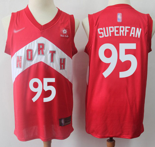 Personalized Raptors #95 Superfan Red Basketball Swingman Earned Edition Jersey