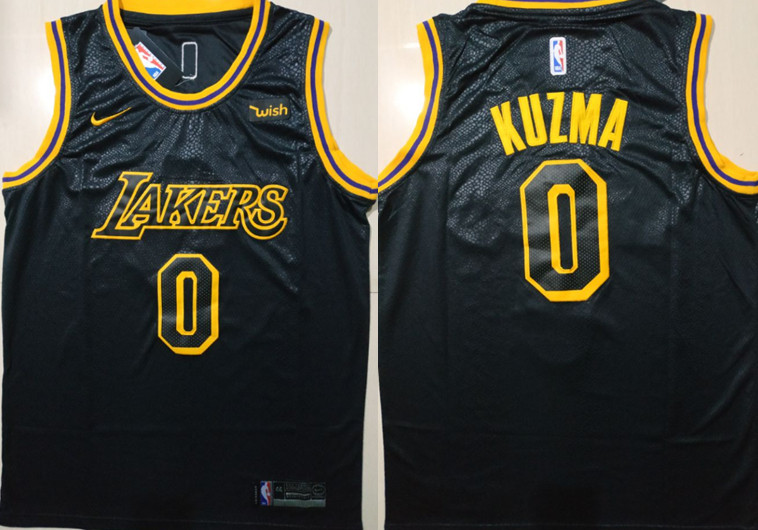 Personalized Lakers 0 Kyle Kuzma Black City Edition Swingman Jersey