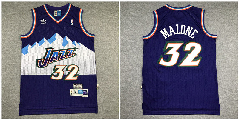 Personalized Jazz 32 Karl Malone Purple Hardwood Classics Jersey