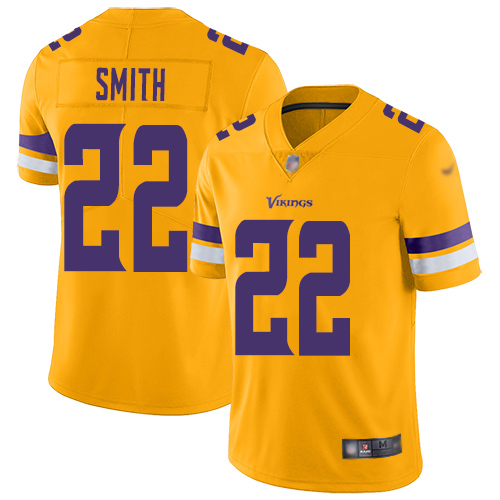 Personalized Vikings #22 Harrison Smith Gold Youth Stitched Football Limited Inverted Legend Jersey