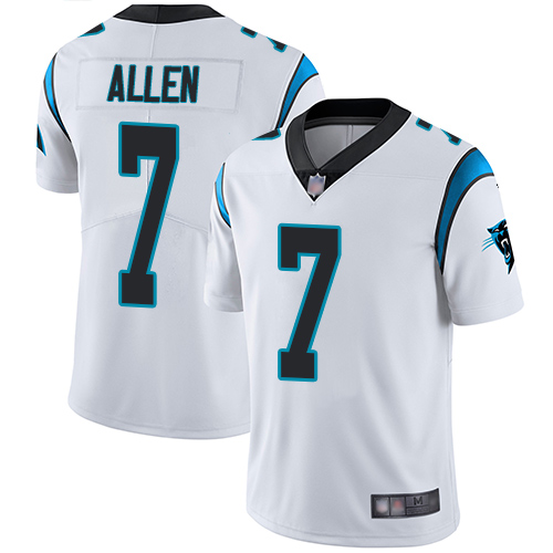 Personalized Panthers #7 Kyle Allen White Youth Stitched Football Untouchable Limited Jersey
