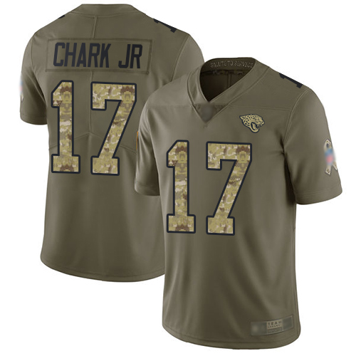 Personalized Jaguars #17 DJ Chark Jr Olive Camo Youth Stitched Football Limited 2017 Salute to Service Jersey