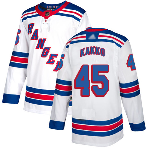 Personalized Rangers #45 Kaapo Kakko White Road Authentic Stitched Youth Hockey Jersey