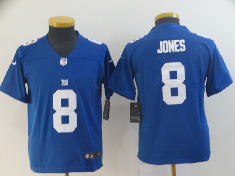 Personalized Youth Giants 8 Daniel Jones Royal Youth Untouchable Limited Jersey